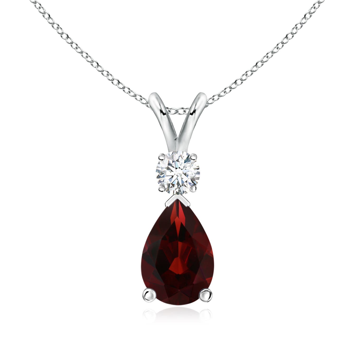 AA - Garnet / 1.96 CT / 14 KT White Gold