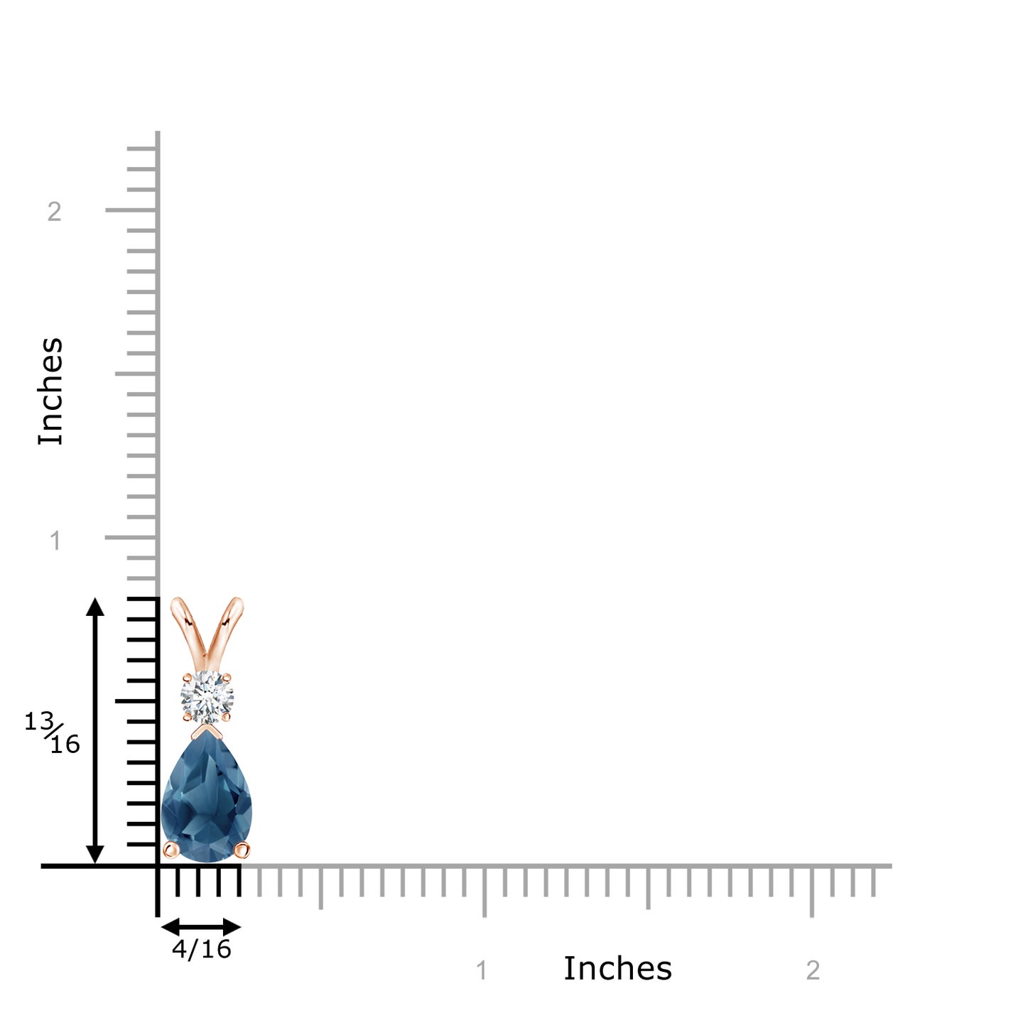 London Blue Topaz Teardrop Pendant with Diamond