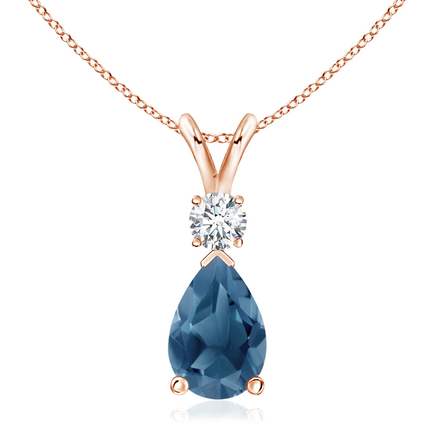 A - London Blue Topaz / 3.98 CT / 14 KT Rose Gold