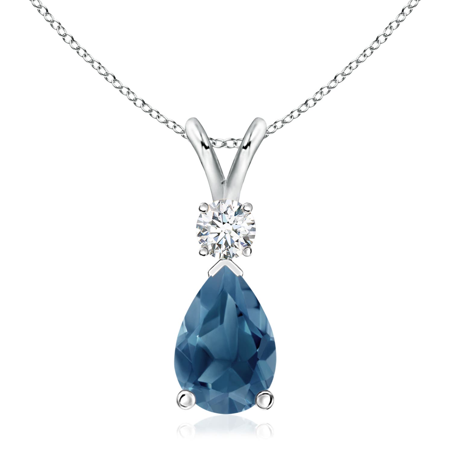 A - London Blue Topaz / 3.98 CT / 14 KT White Gold