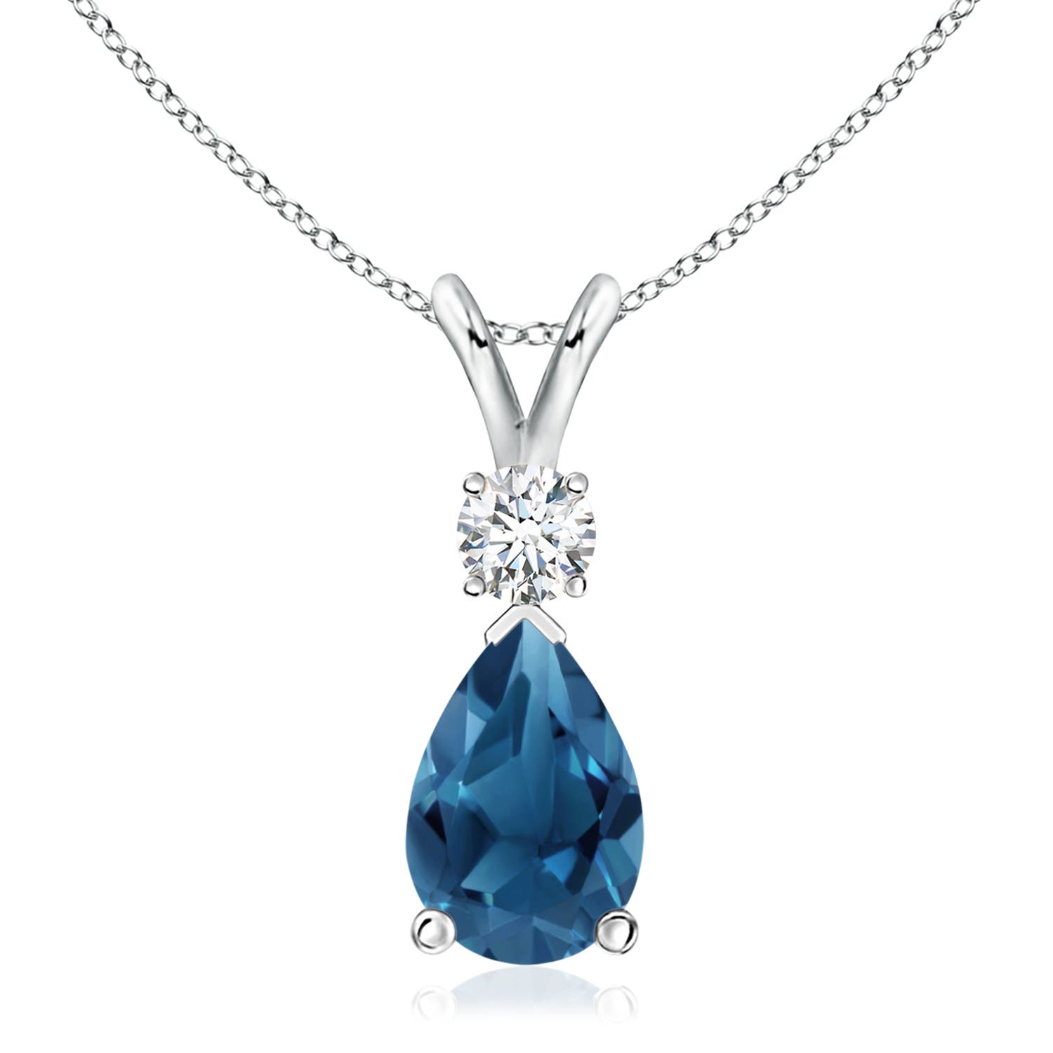 AA - London Blue Topaz / 3.98 CT / 14 KT White Gold