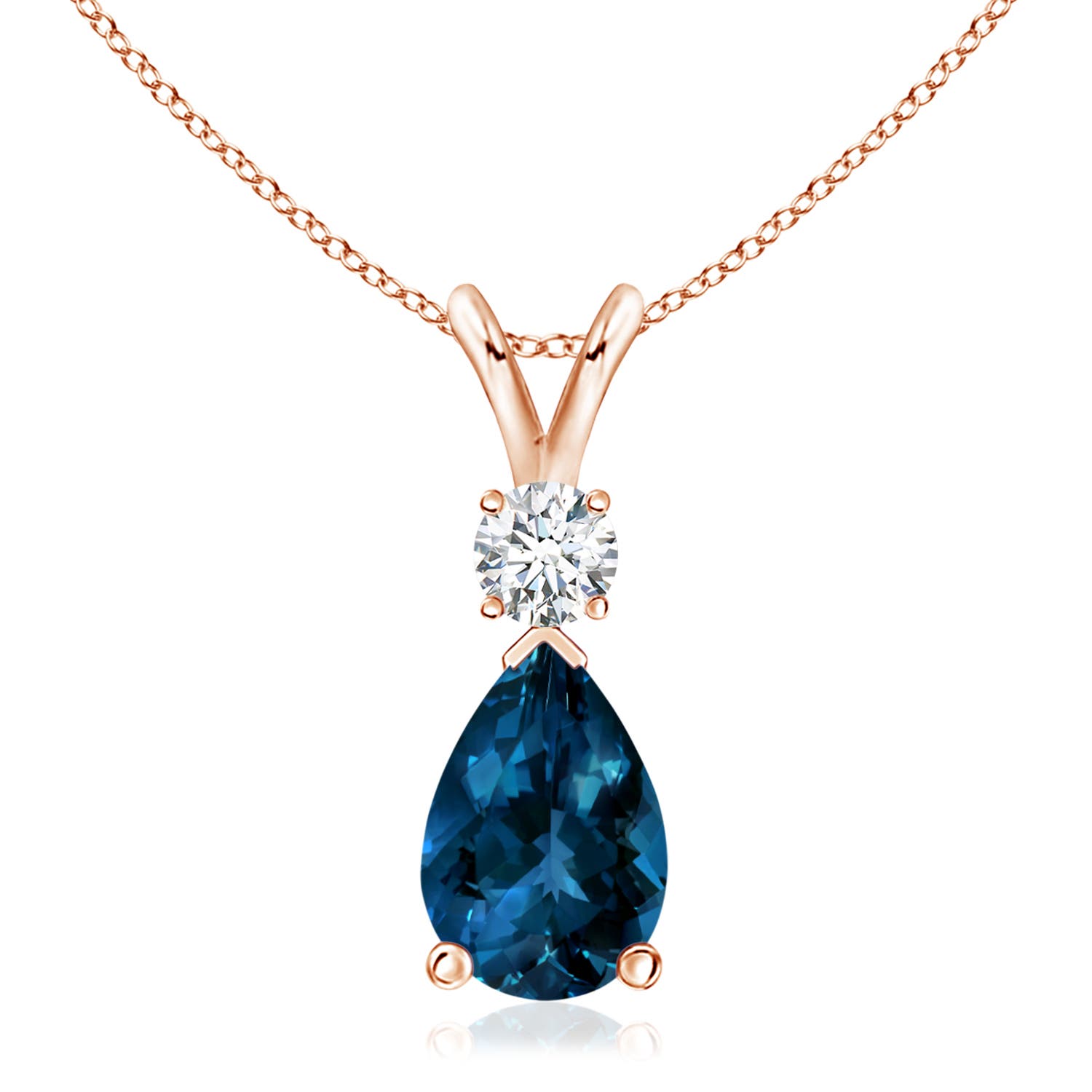 AAAA - London Blue Topaz / 3.98 CT / 14 KT Rose Gold