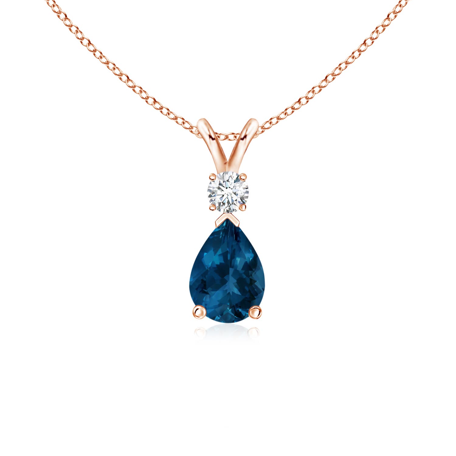 AAA - London Blue Topaz / 0.87 CT / 14 KT Rose Gold