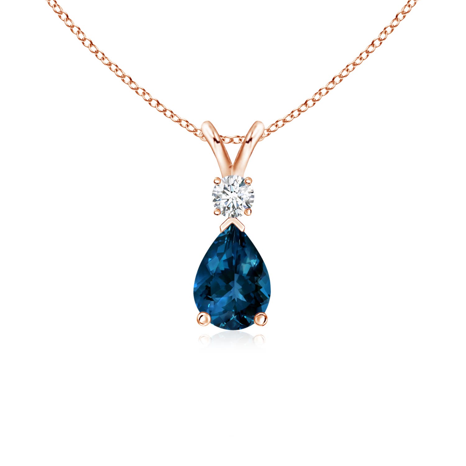 AAAA - London Blue Topaz / 0.87 CT / 14 KT Rose Gold