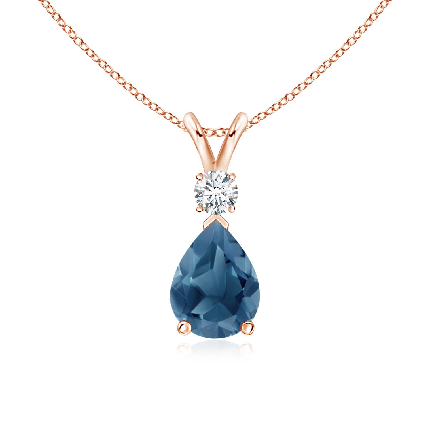 A - London Blue Topaz / 1.36 CT / 14 KT Rose Gold