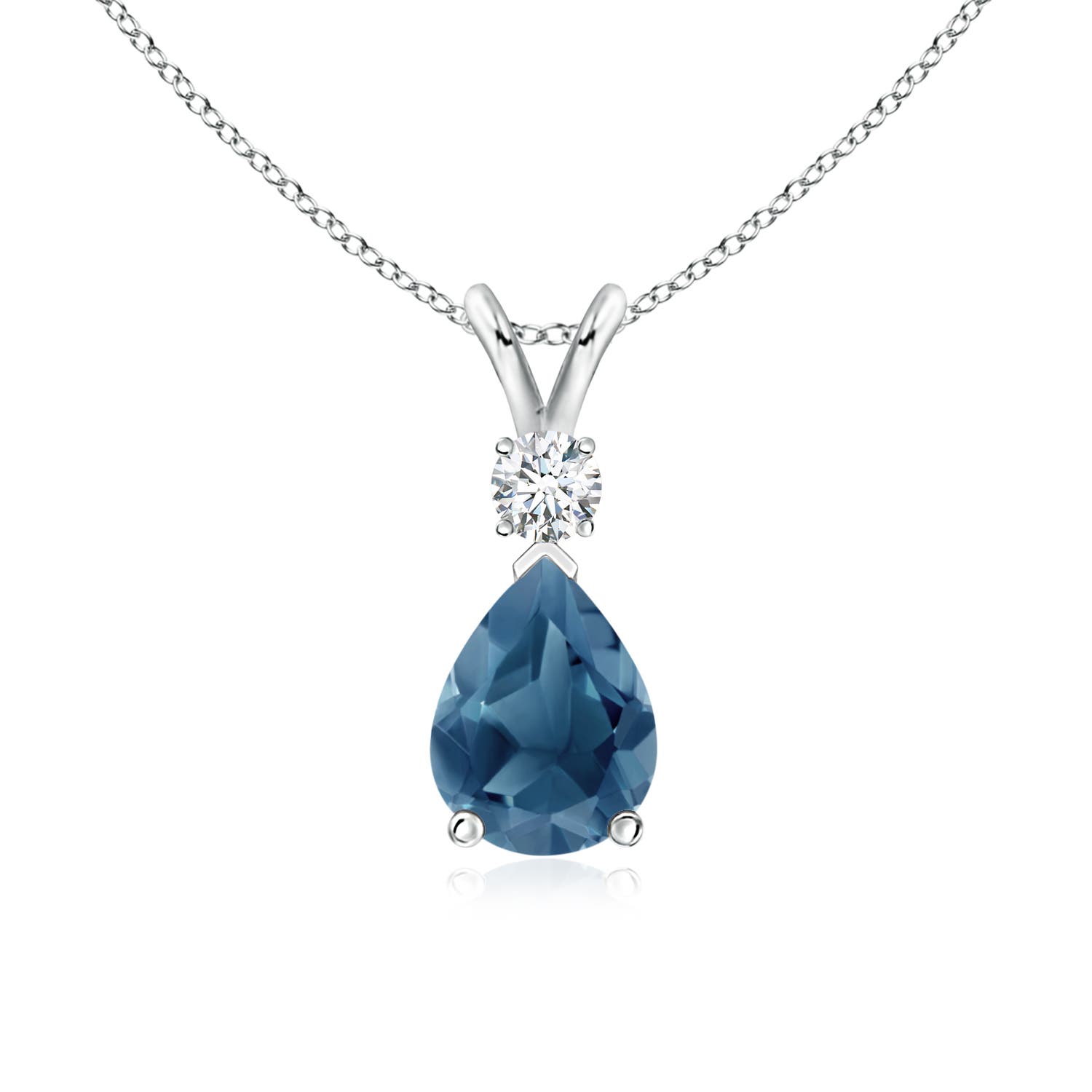 A - London Blue Topaz / 1.36 CT / 14 KT White Gold