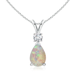 V-Bale Pear-Shaped Opal Solitaire Pendant | Angara