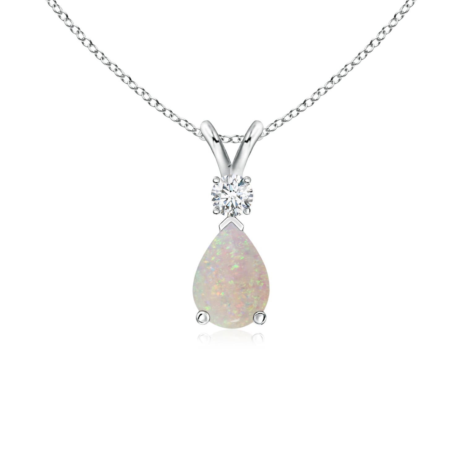 AA - Opal / 0.49 CT / 14 KT White Gold