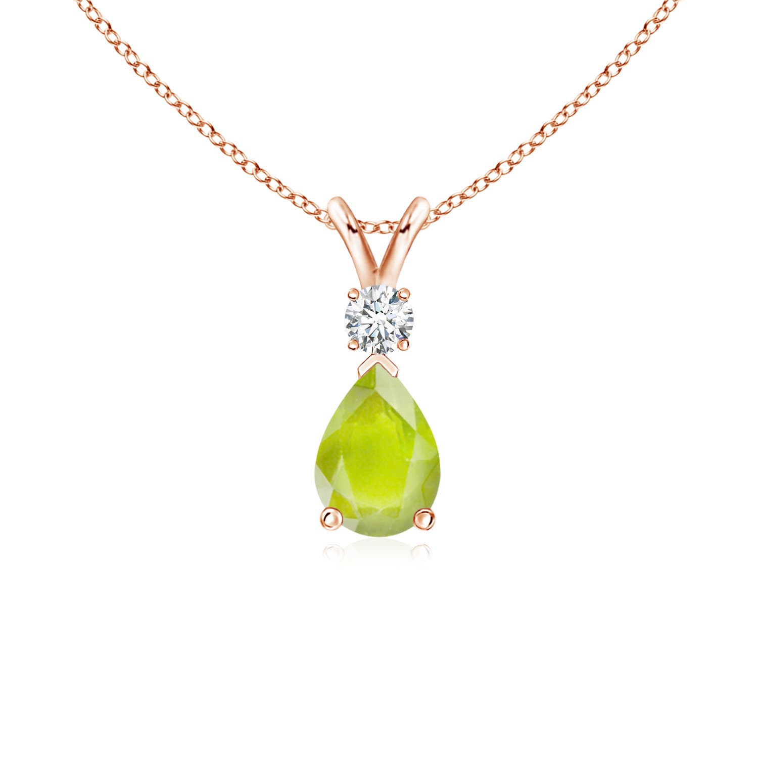 A - Peridot / 0.77 CT / 14 KT Rose Gold