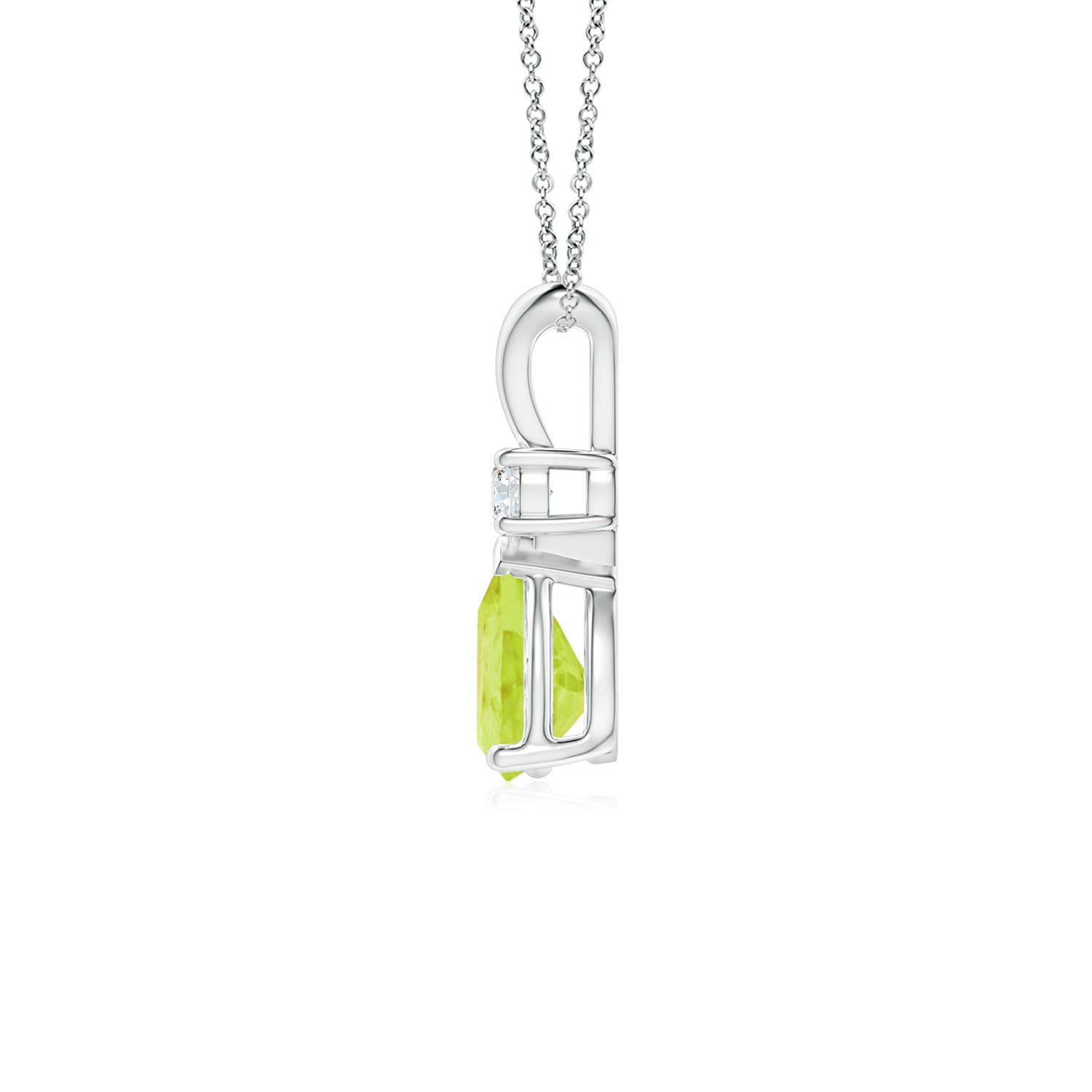 A - Peridot / 0.77 CT / 14 KT White Gold