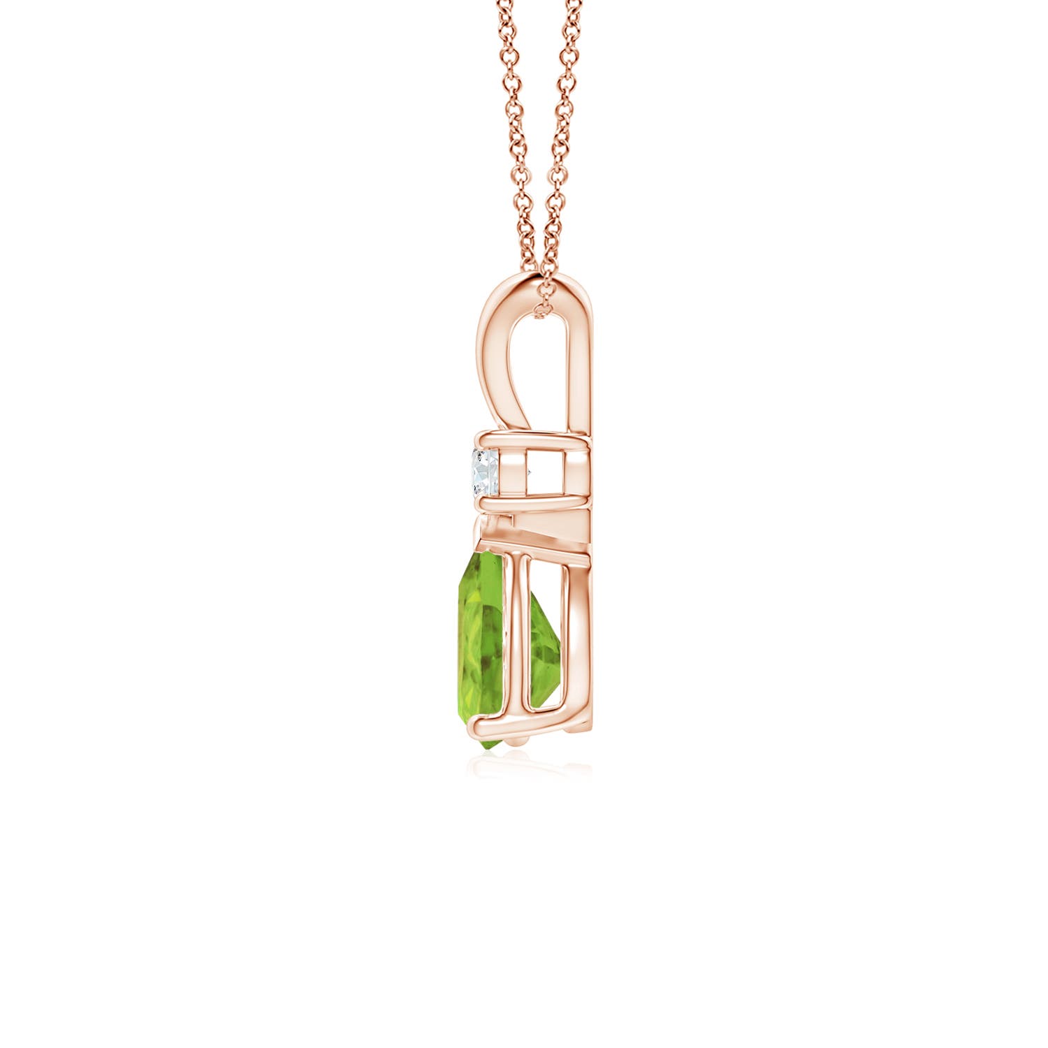 AA - Peridot / 0.77 CT / 14 KT Rose Gold