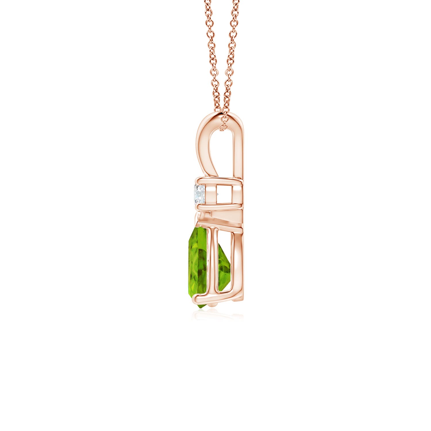 AAAA - Peridot / 0.77 CT / 14 KT Rose Gold