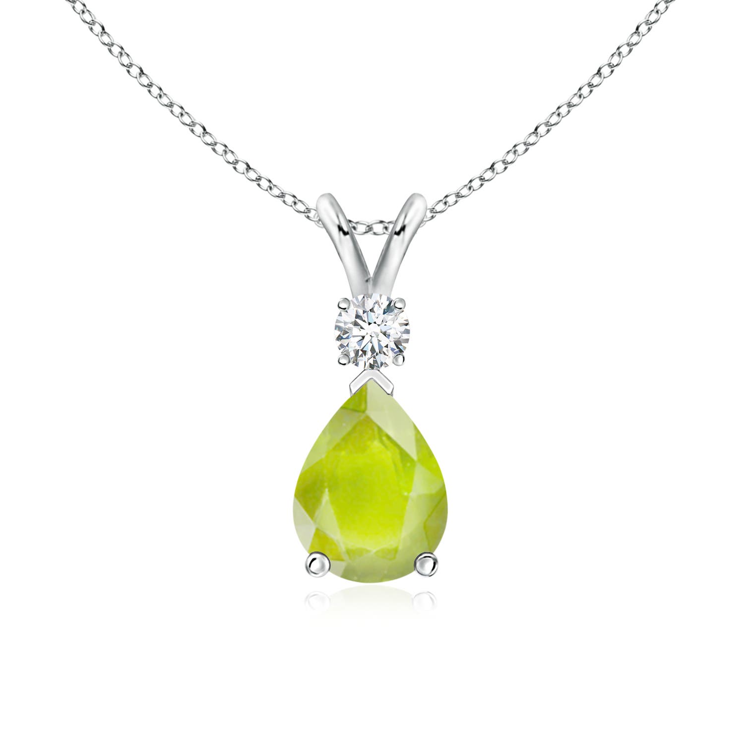 A - Peridot / 1.21 CT / 14 KT White Gold