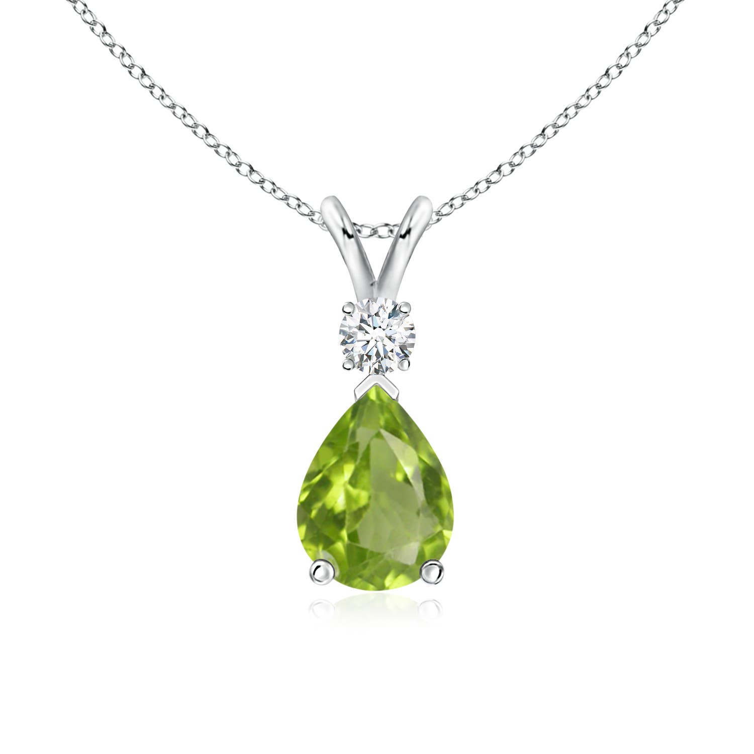 AA - Peridot / 1.21 CT / 14 KT White Gold