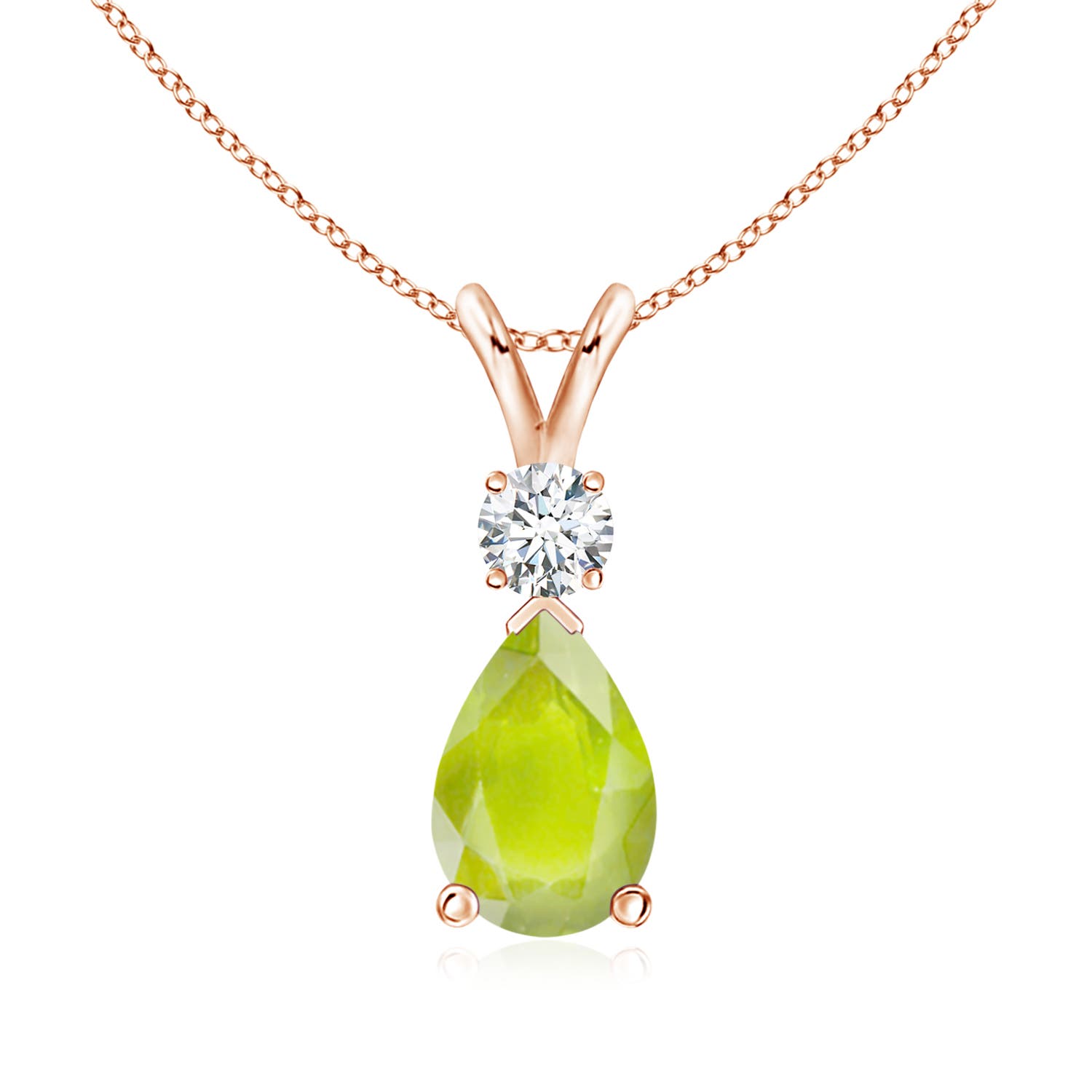 A - Peridot / 1.76 CT / 14 KT Rose Gold