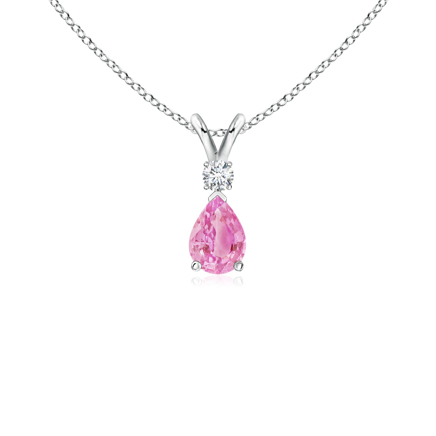 A - Pink Sapphire / 0.49 CT / 14 KT White Gold