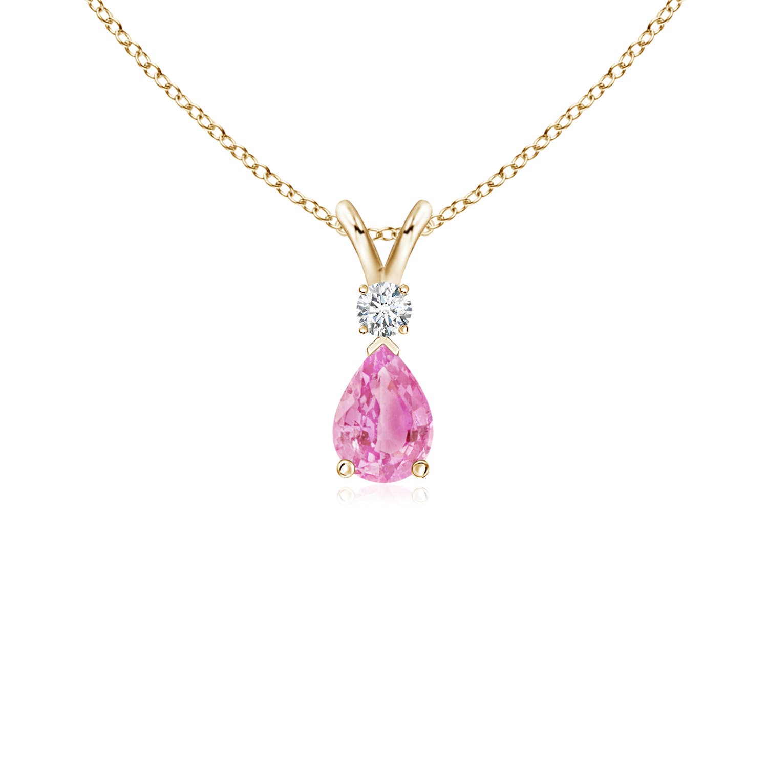 A - Pink Sapphire / 0.49 CT / 14 KT Yellow Gold