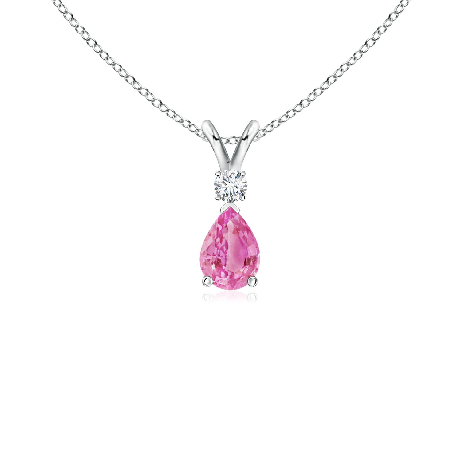 AA - Pink Sapphire / 0.49 CT / 14 KT White Gold