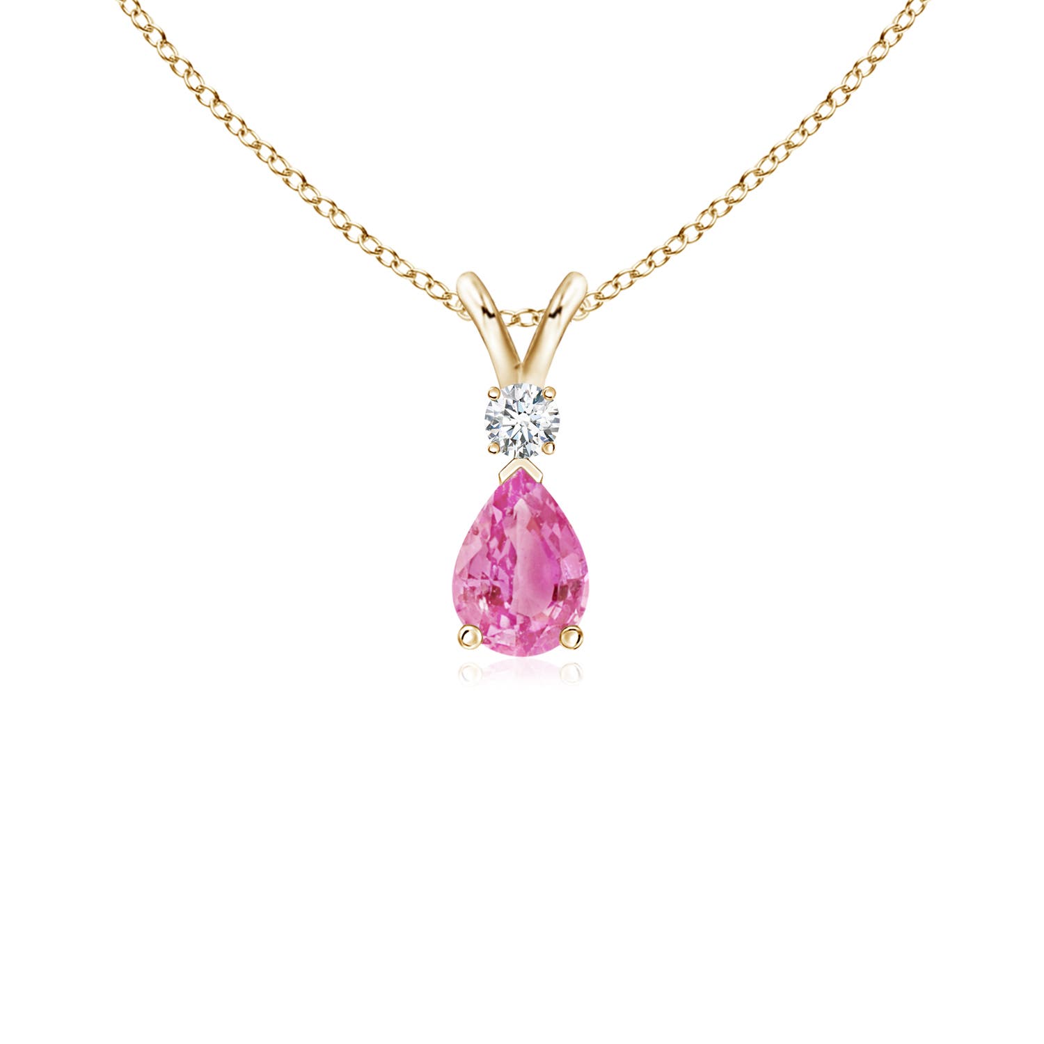 AA - Pink Sapphire / 0.49 CT / 14 KT Yellow Gold