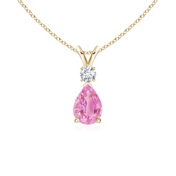 Solitaire Yellow Gold Pink Sapphire Necklaces & Pendants