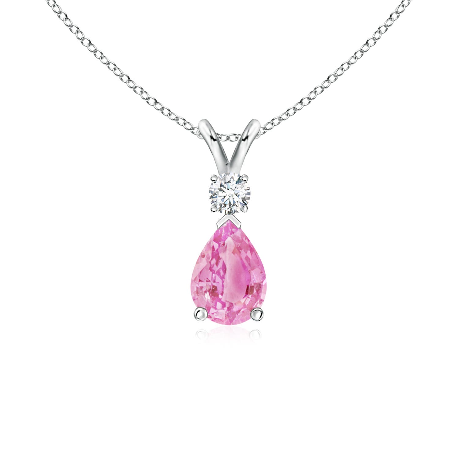 A - Pink Sapphire / 0.82 CT / 14 KT White Gold