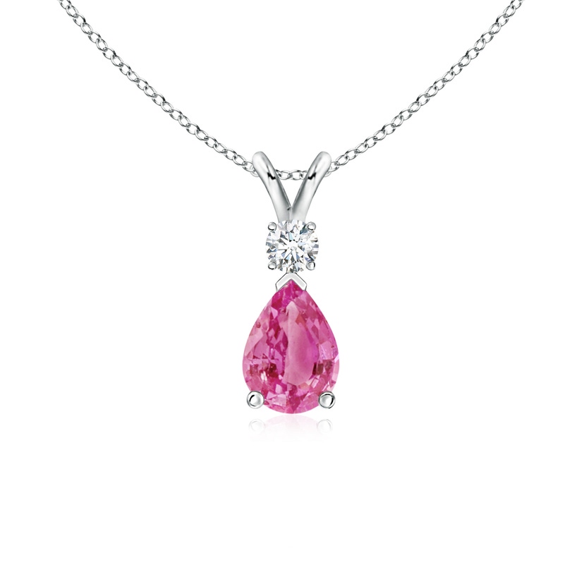 Heart Cut Natural Pink Sapphire Pendant Necklace in Genuine 14k yellow gold  (SSP-5101)