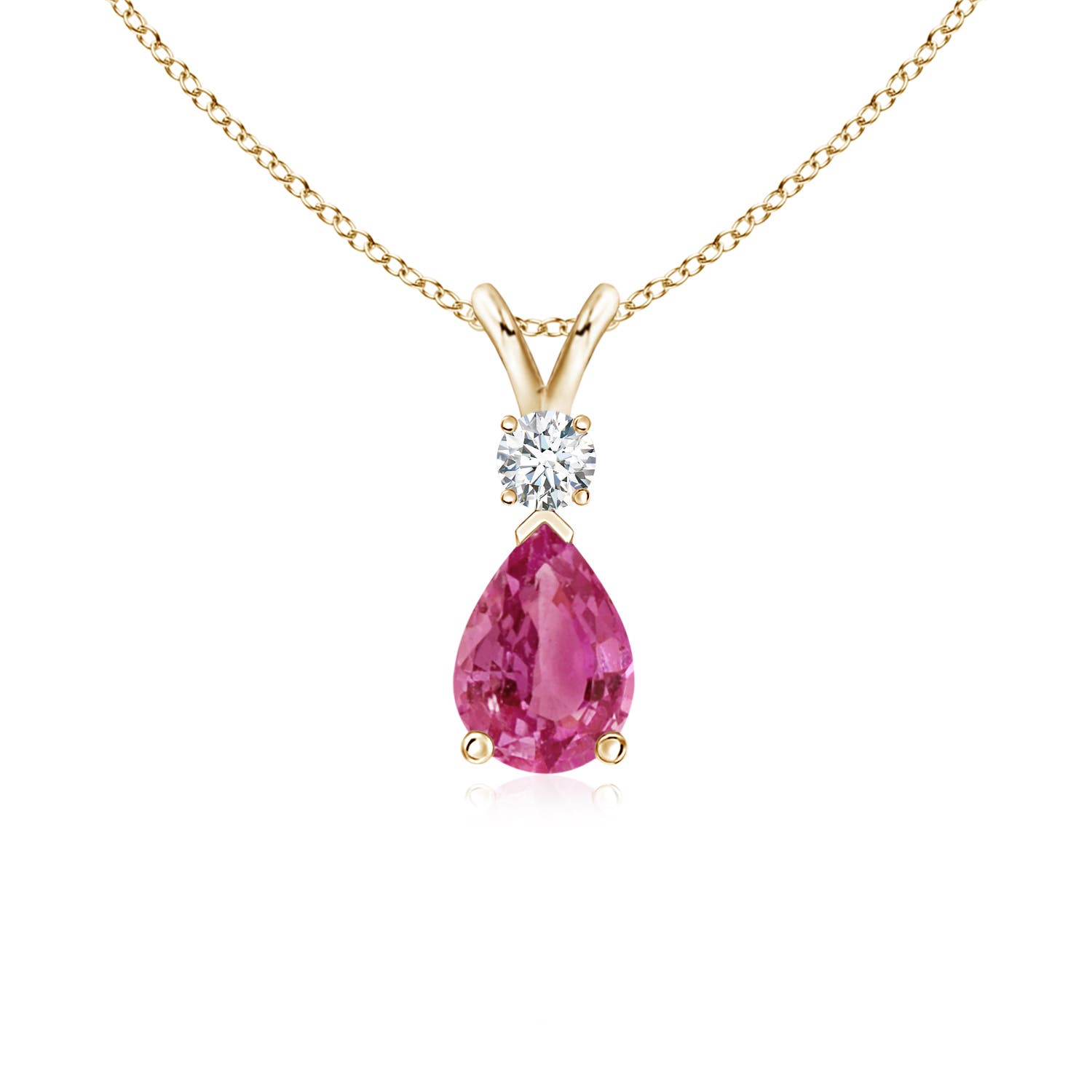 AAAA - Pink Sapphire / 0.82 CT / 14 KT Yellow Gold