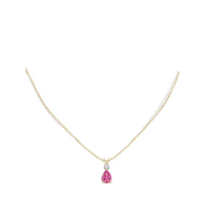 Pink Sapphire Teardrop Pendant with Diamond | Angara Canada