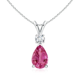 Drop Platinum Pink Sapphire Necklaces & Pendants