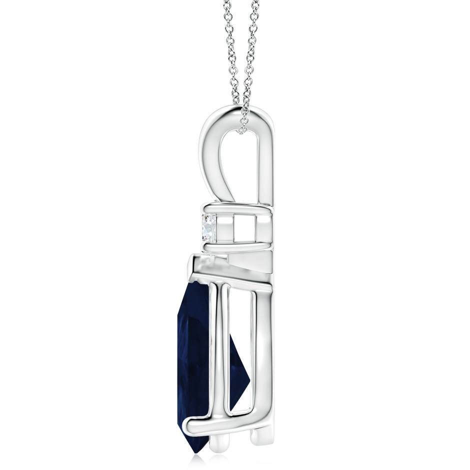 14x10mm A Blue Sapphire Teardrop Pendant with Diamond in P950 Platinum side 199