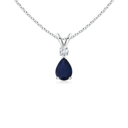 Drop Platinum Blue Sapphire Necklaces & Pendants