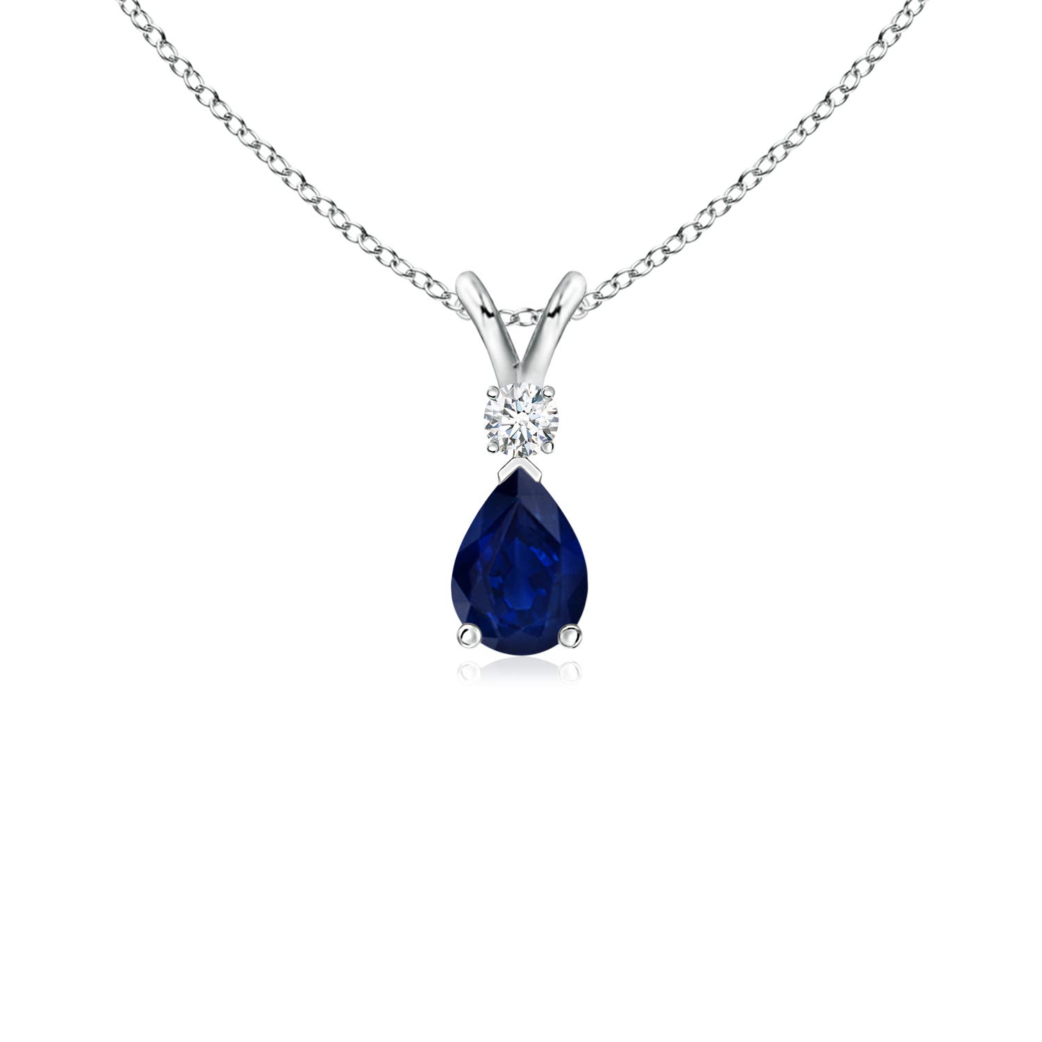 AA- Blue Sapphire / 0.44 CT / 14 KT White Gold