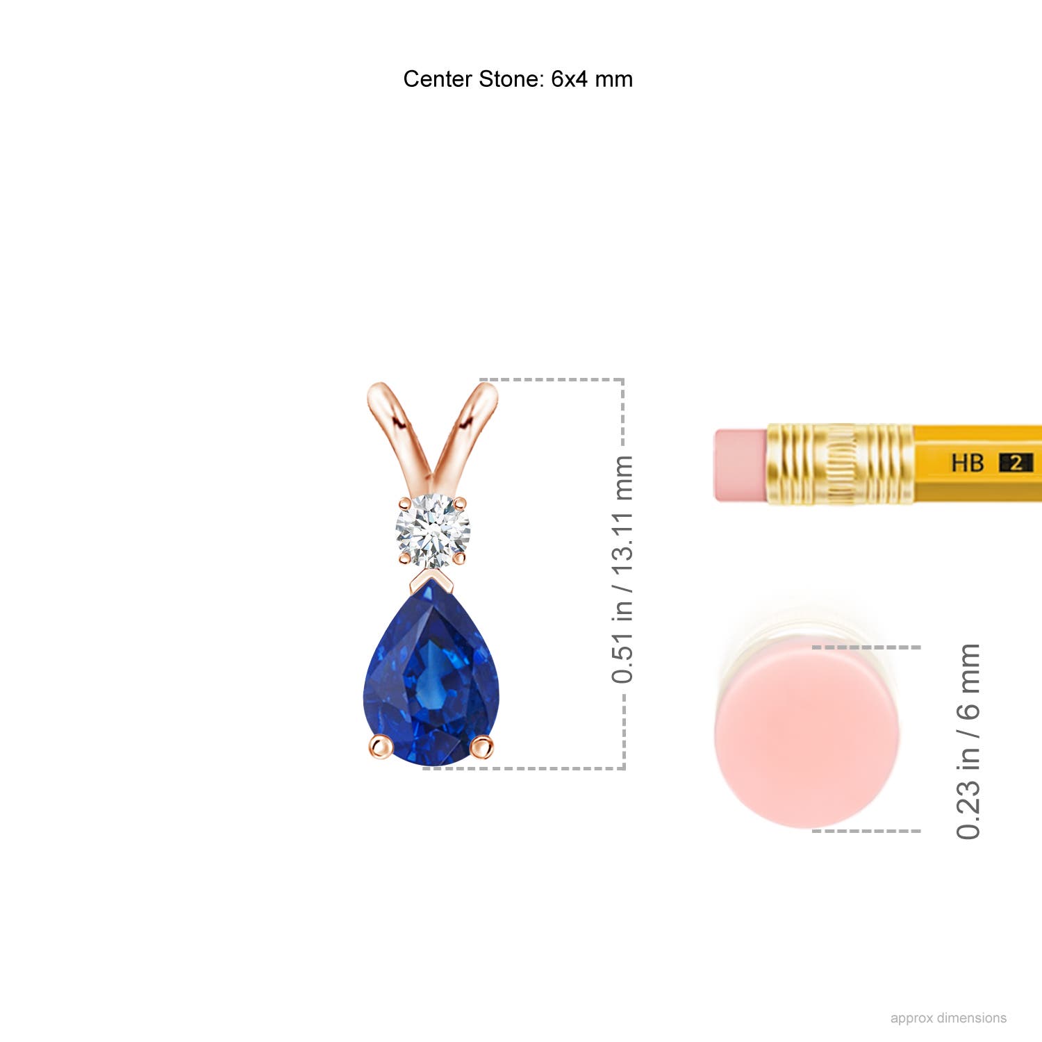 AAA- Blue Sapphire / 0.44 CT / 14 KT Rose Gold