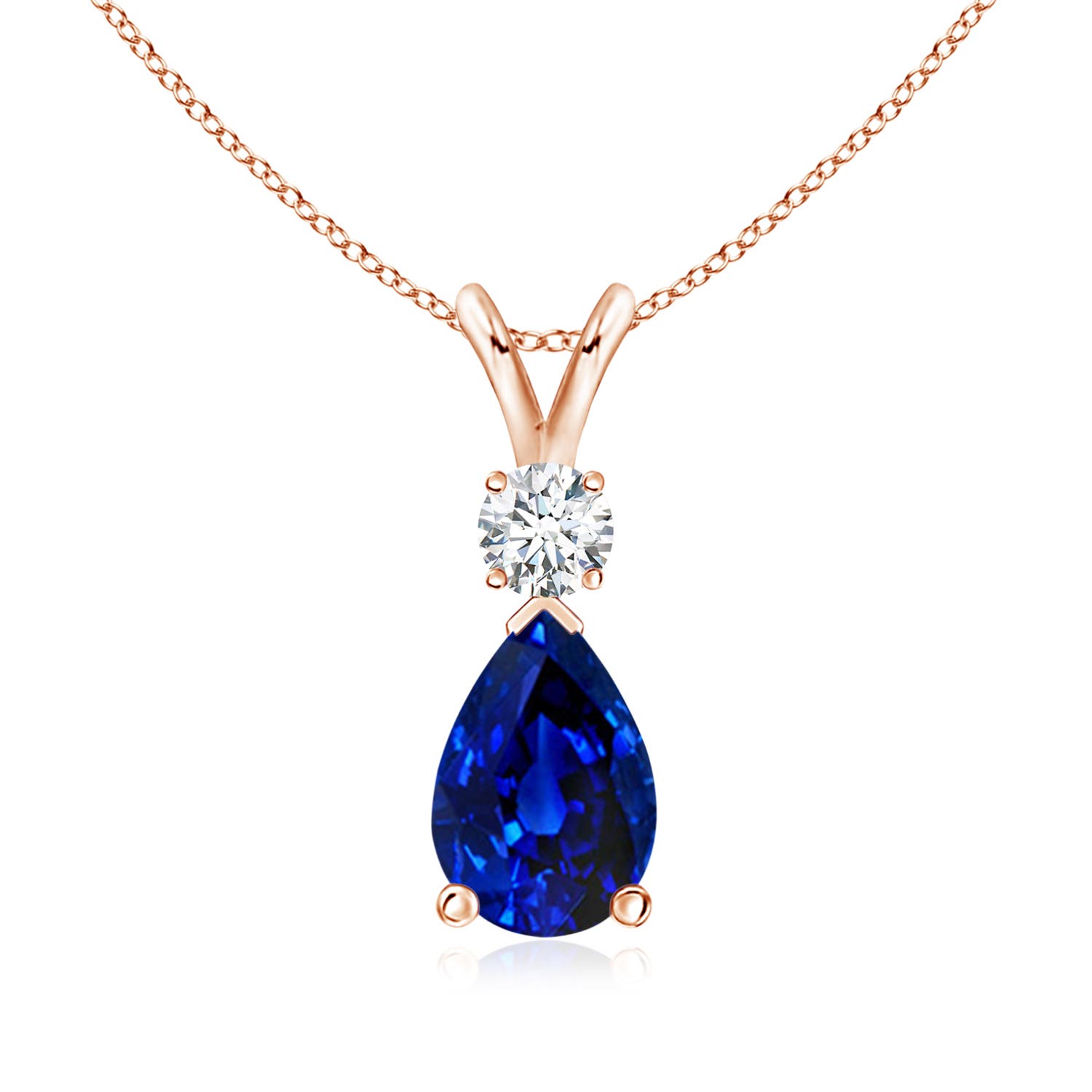 AAAA- Blue Sapphire / 1.68 CT / 14 KT Rose Gold