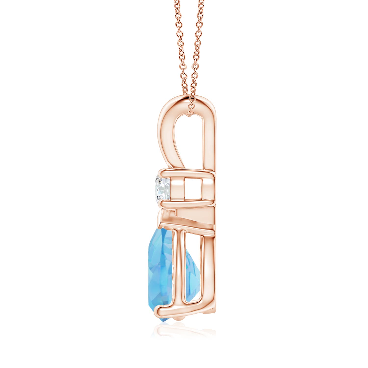 A - Swiss Blue Topaz / 2.48 CT / 14 KT Rose Gold