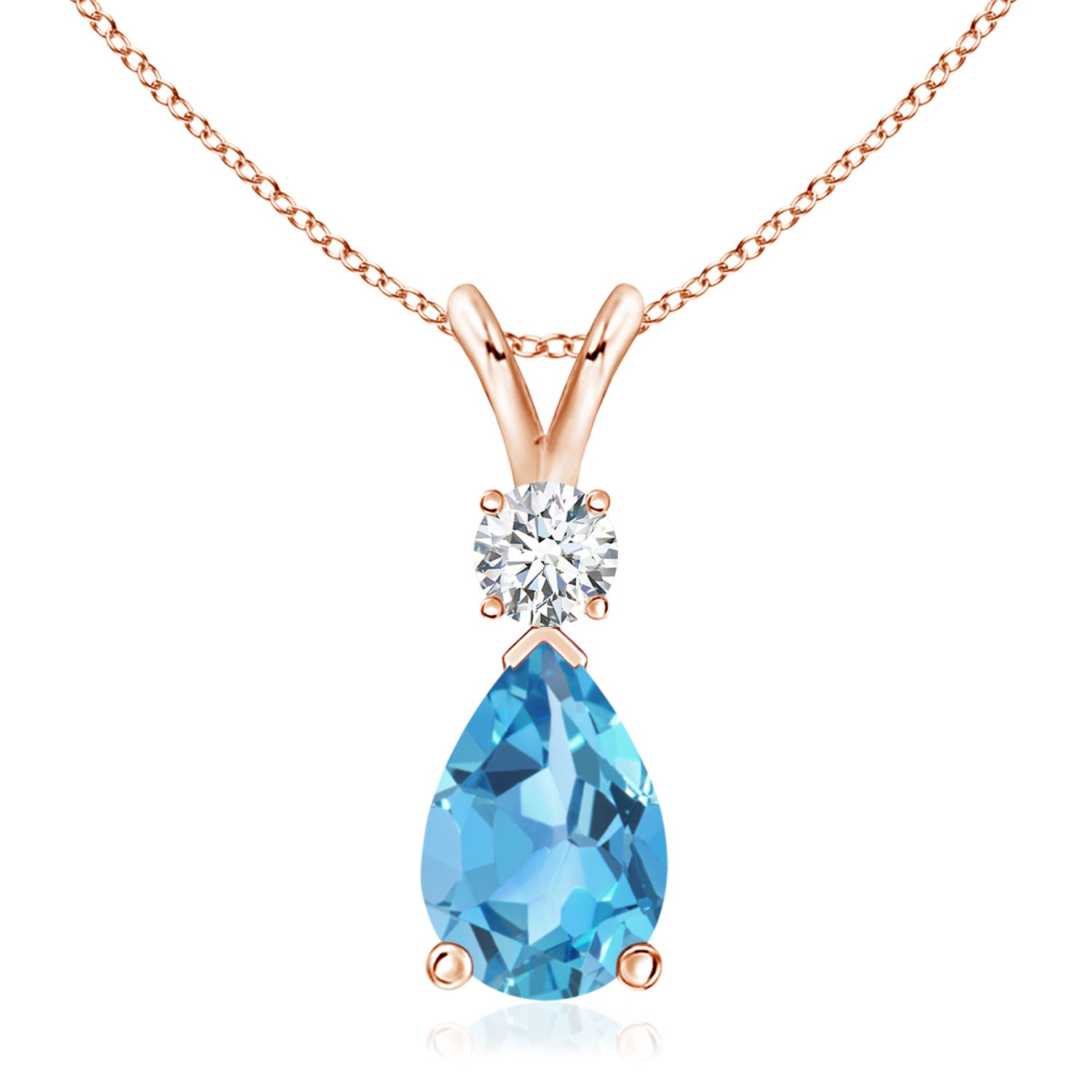 AA - Swiss Blue Topaz / 3.98 CT / 14 KT Rose Gold