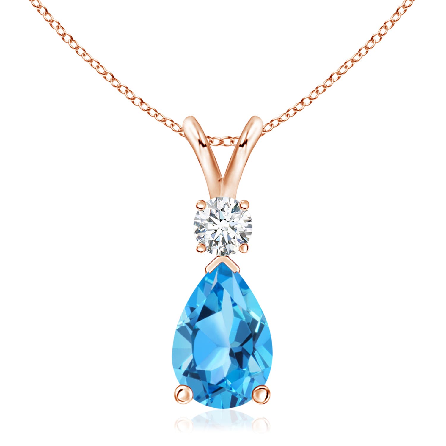 AAA - Swiss Blue Topaz / 3.98 CT / 14 KT Rose Gold