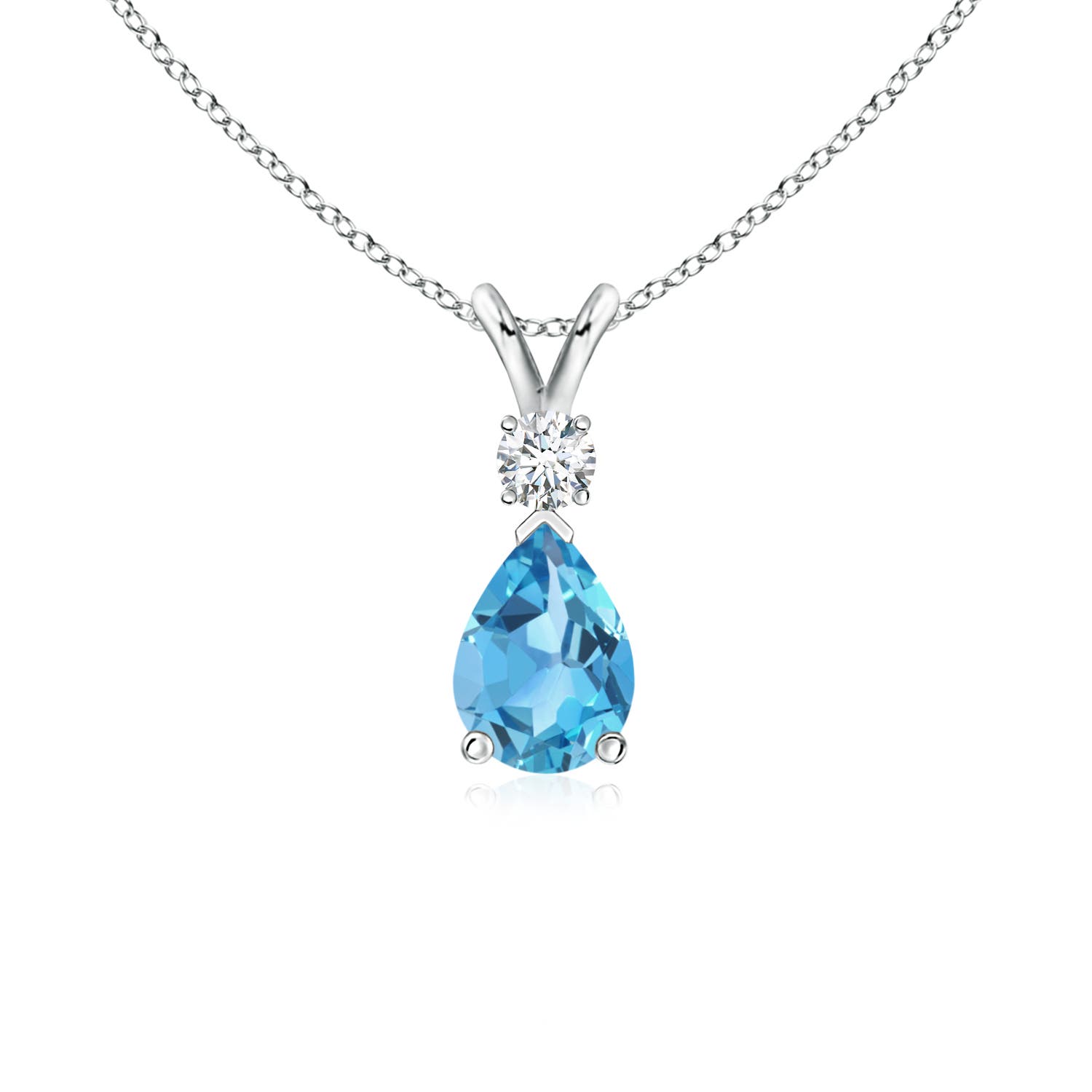 AA - Swiss Blue Topaz / 0.87 CT / 14 KT White Gold