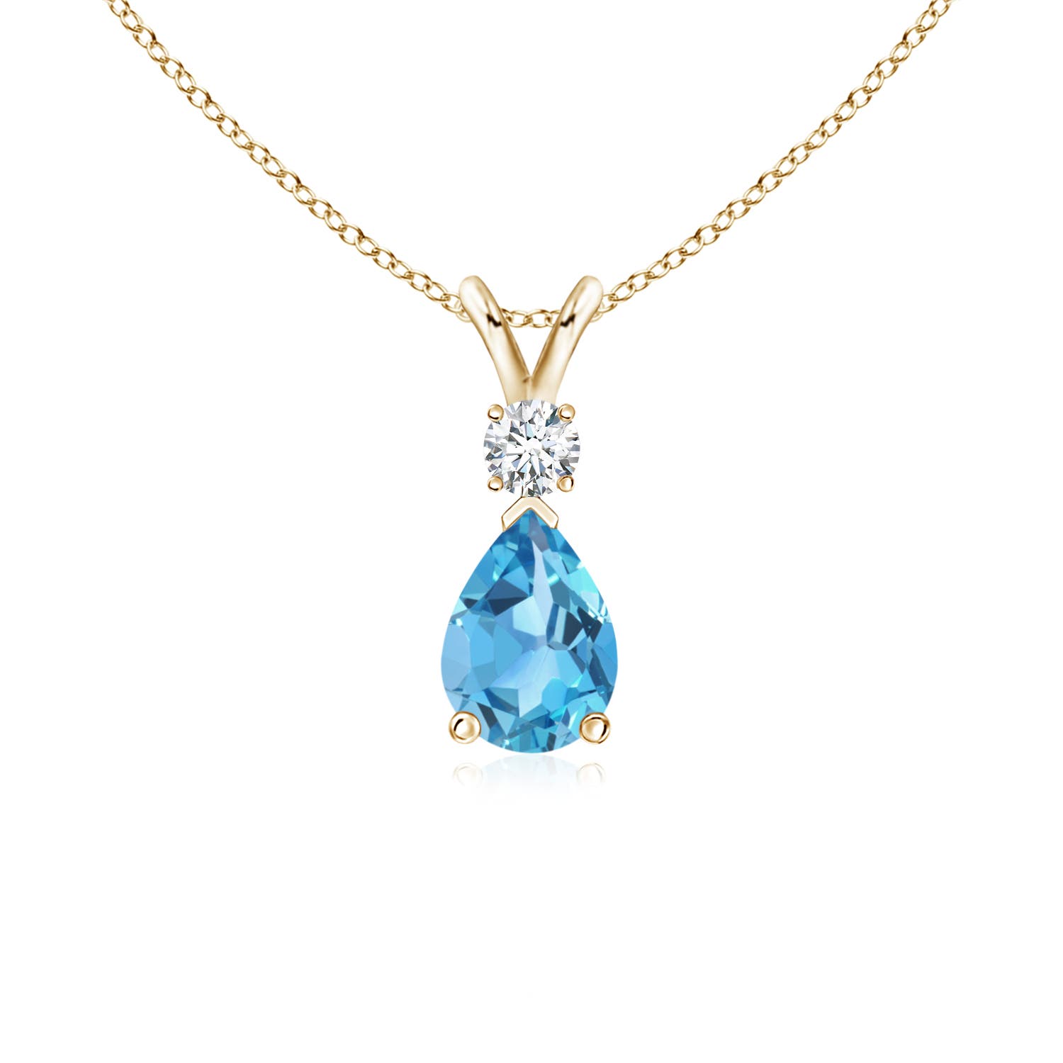 AA - Swiss Blue Topaz / 0.87 CT / 14 KT Yellow Gold