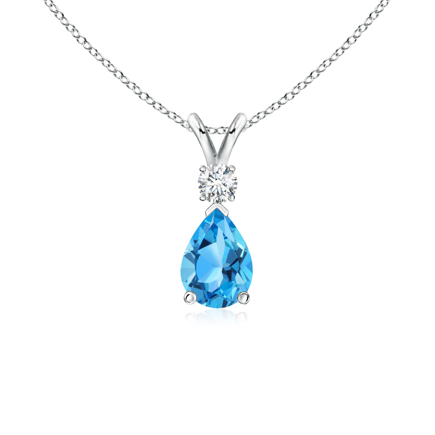 AAA - Swiss Blue Topaz / 0.87 CT / 14 KT White Gold