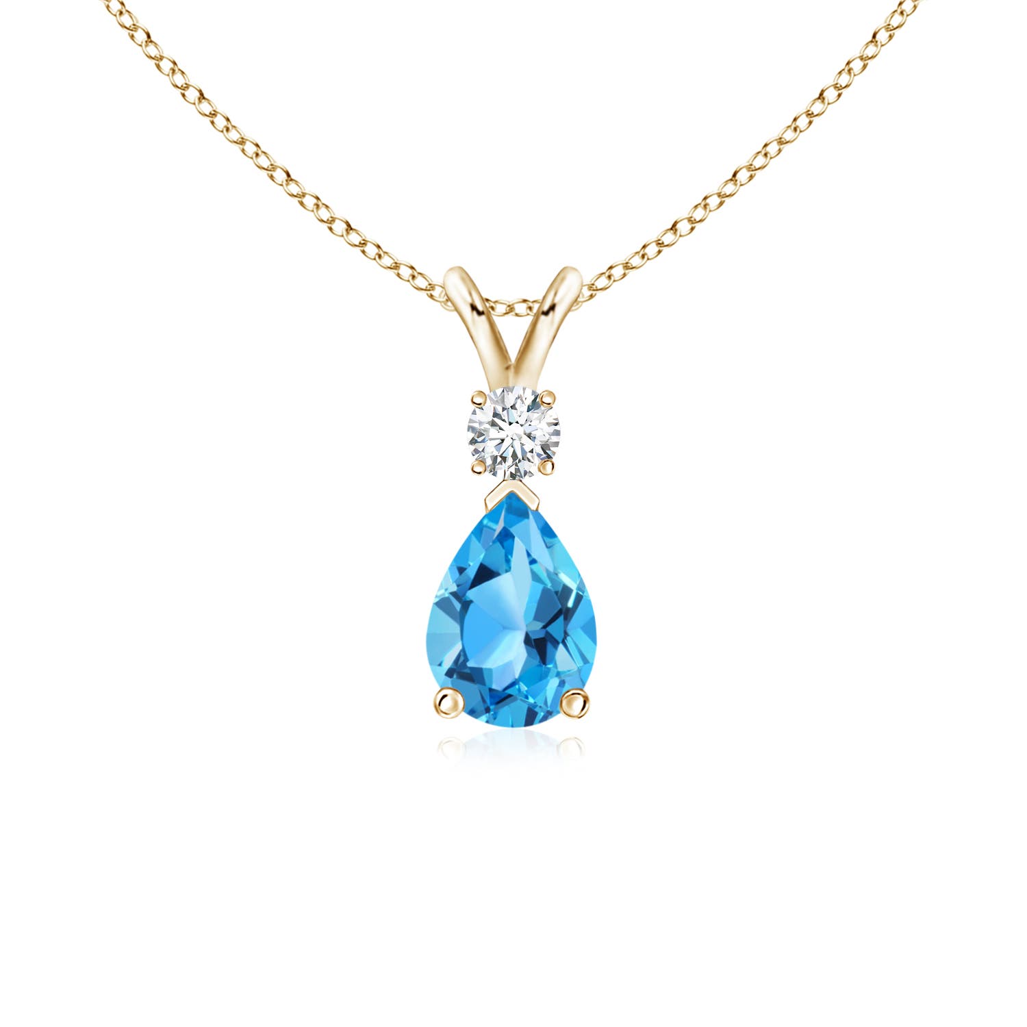 AAA - Swiss Blue Topaz / 0.87 CT / 14 KT Yellow Gold