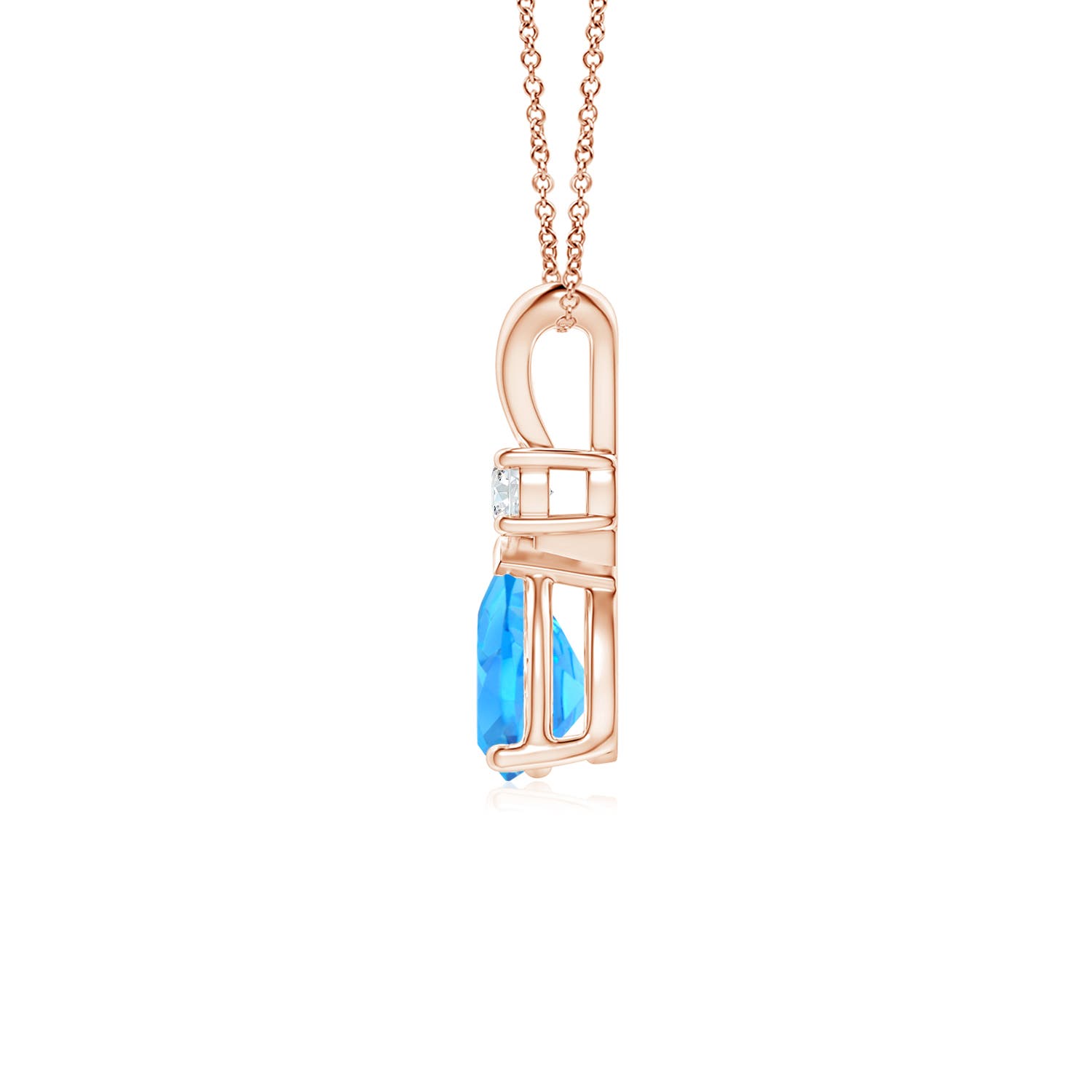 AAAA - Swiss Blue Topaz / 0.87 CT / 14 KT Rose Gold