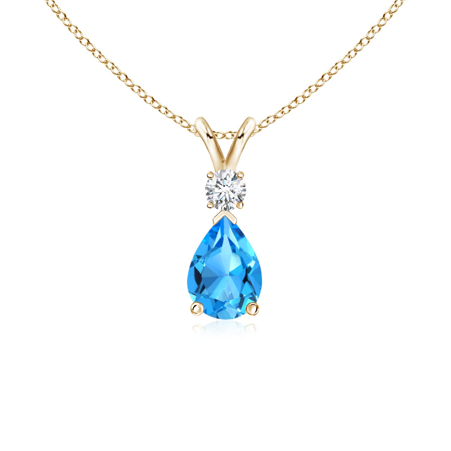 AAAA - Swiss Blue Topaz / 0.87 CT / 14 KT Yellow Gold