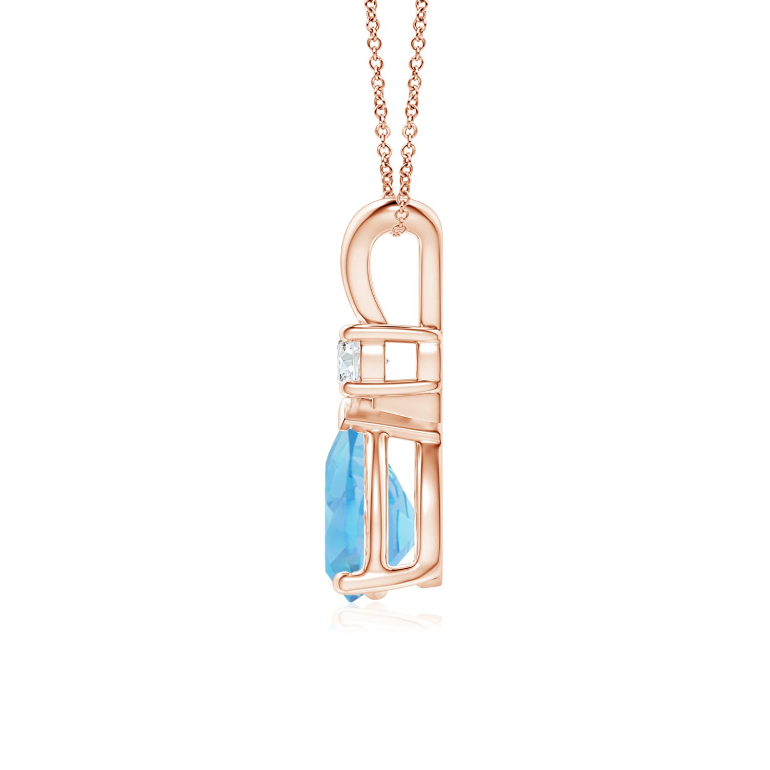 A - Swiss Blue Topaz / 1.66 CT / 14 KT Rose Gold