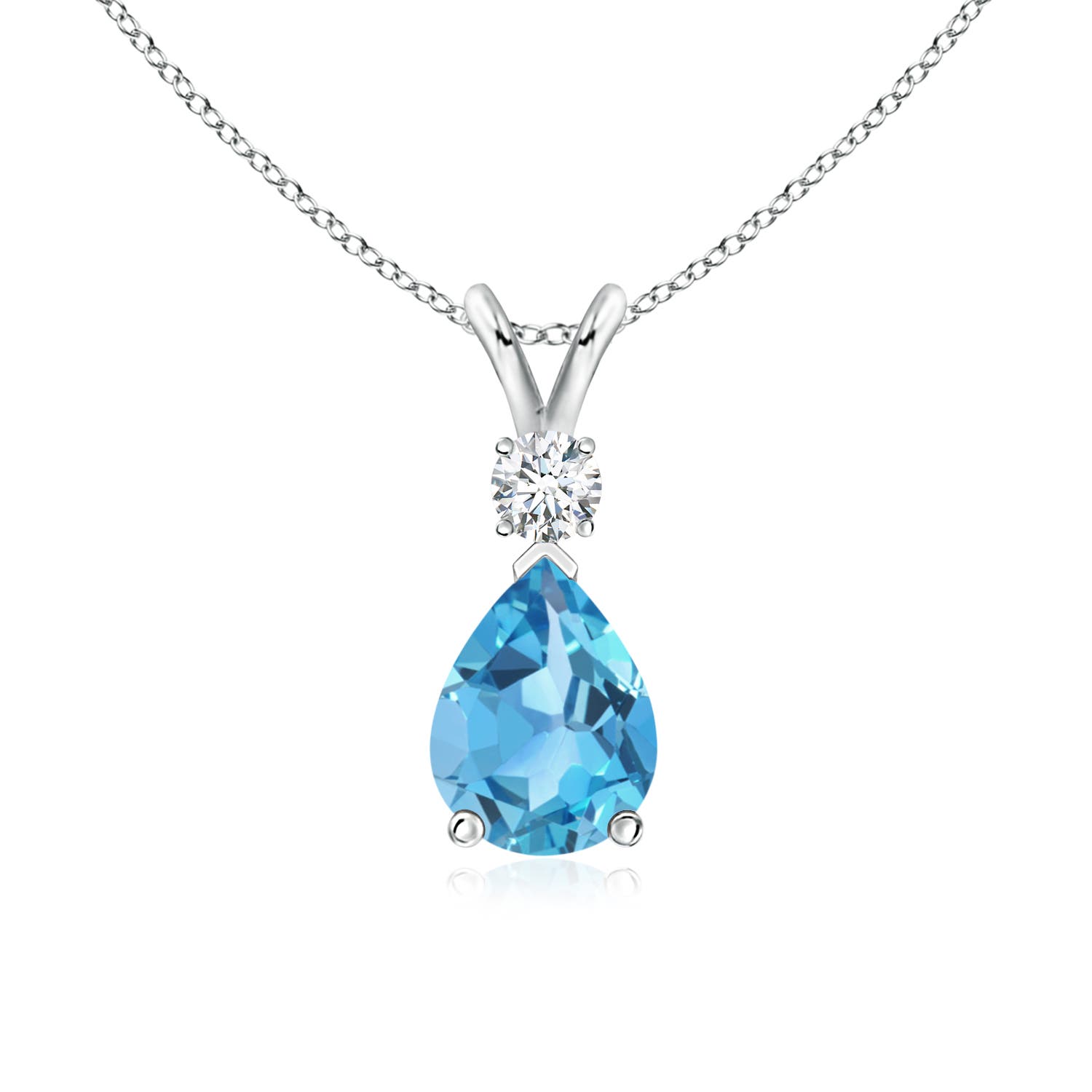 AA - Swiss Blue Topaz / 1.66 CT / 14 KT White Gold