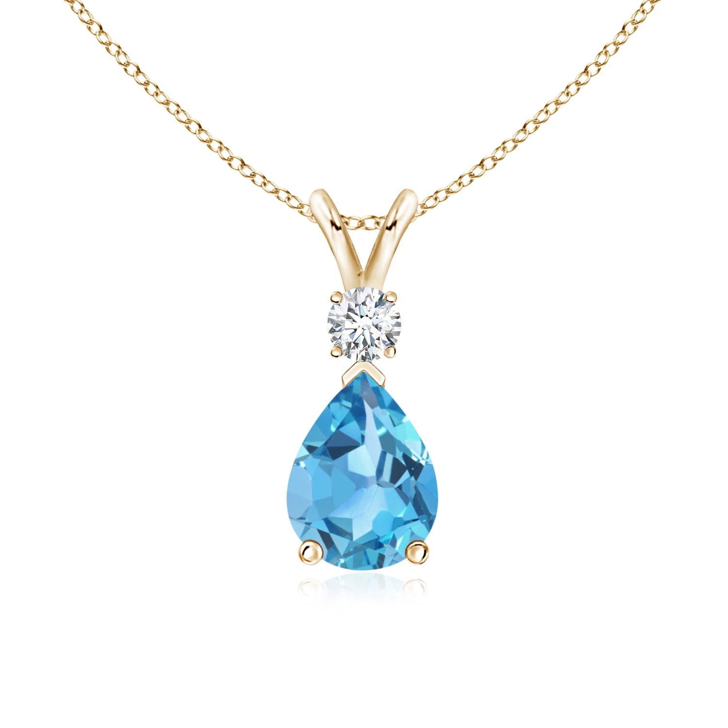 AA - Swiss Blue Topaz / 1.66 CT / 14 KT Yellow Gold