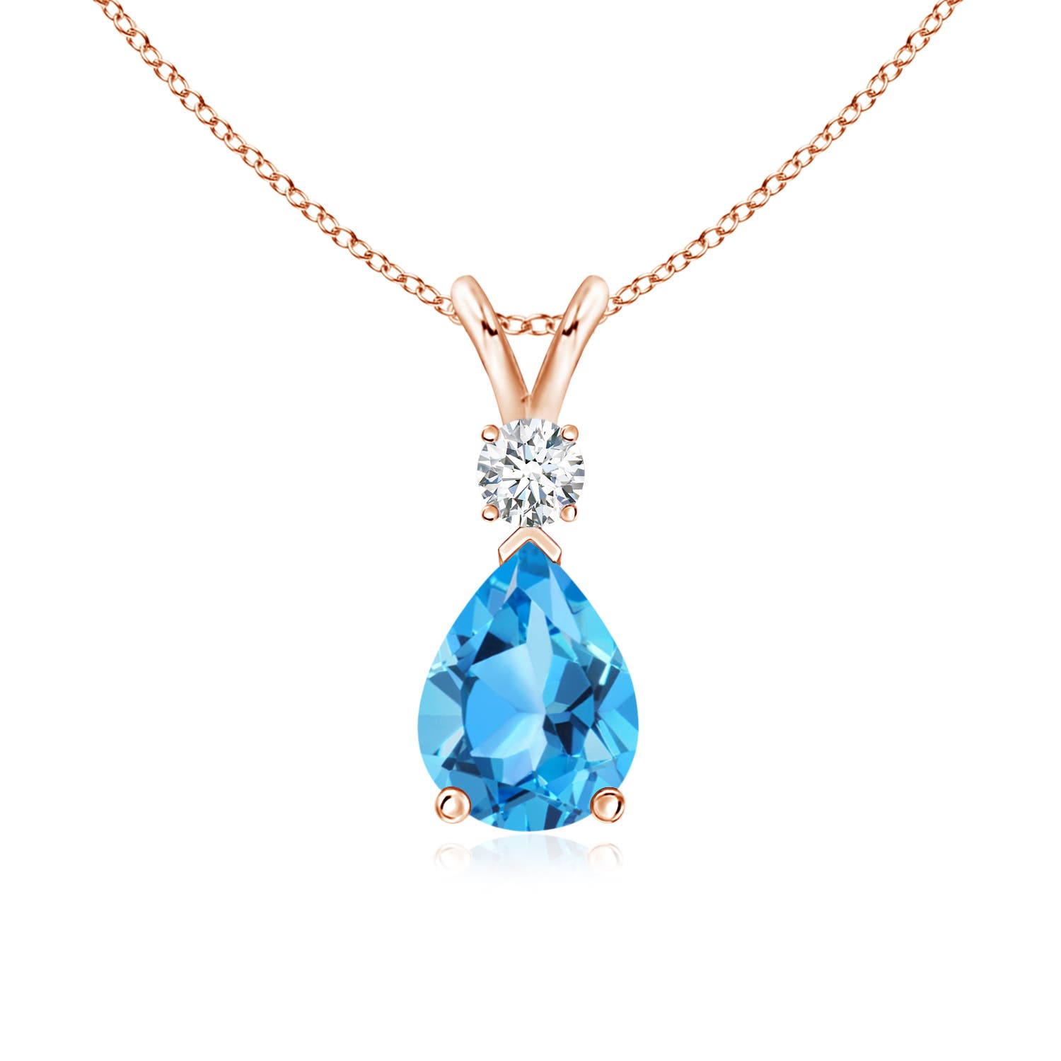 AAA - Swiss Blue Topaz / 1.66 CT / 14 KT Rose Gold