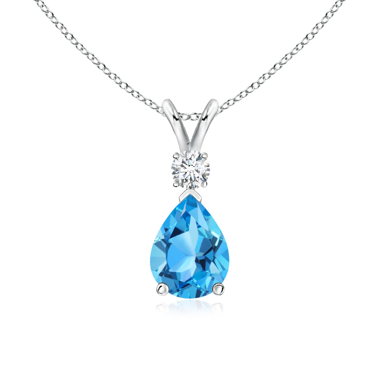 AAA - Swiss Blue Topaz / 1.66 CT / 14 KT White Gold