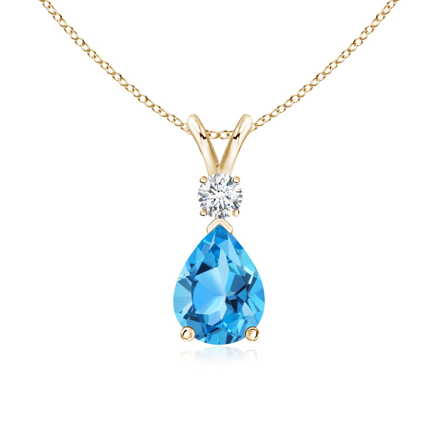 AAA - Swiss Blue Topaz / 1.66 CT / 14 KT Yellow Gold