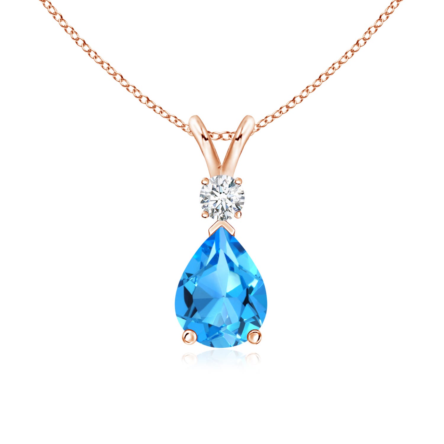 AAAA - Swiss Blue Topaz / 1.66 CT / 14 KT Rose Gold